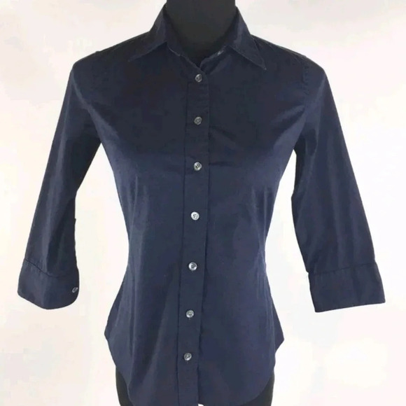 J Crew 3/4 Length Button Up Collared Shirt Career - Picture 1 of 3